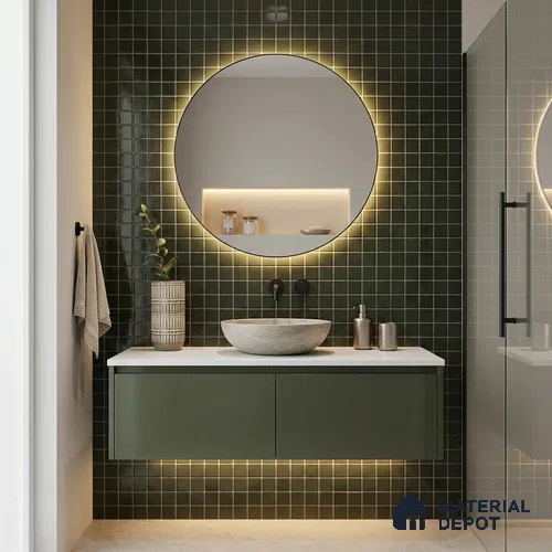 Mosaic Floor & Wall Tile TL 10707 J | 327 x 327 mm (Chip Size 20x20 mm) Glossy Finish Glass Tile - 4 mm | Suitable For Outdoor, Swimming Pool Area