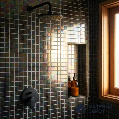 Swimming Pool Mosaic Tile TL 10707 K | 327 x 327 mm (Chip Size 20x20 mm) Glossy Finish Glass Tile - 4 mm | Suitable For Bathroom, Pool, Kitchen