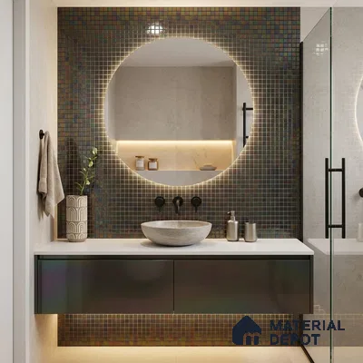 Swimming Pool Mosaic Tile TL 10707 K | 327 x 327 mm (Chip Size 20x20 mm) Glossy Finish Glass Tile - 4 mm | Suitable For Bathroom, Pool, Kitchen