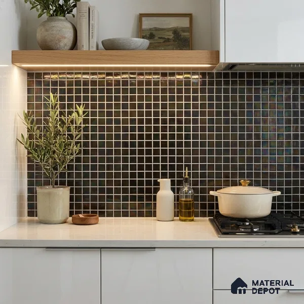 Swimming Pool Mosaic Tile TL 10707 K | 327 x 327 mm (Chip Size 20x20 mm) Glossy Finish Glass Tile - 4 mm | Suitable For Bathroom, Pool, Kitchen