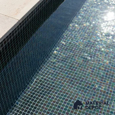 Swimming Pool Mosaic Tile TL 10707 K | 327 x 327 mm (Chip Size 20x20 mm) Glossy Finish Glass Tile - 4 mm | Suitable For Bathroom, Pool, Kitchen
