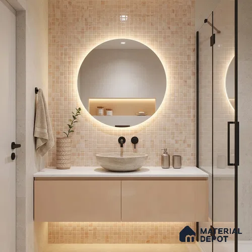 Mosaic Floor & Wall Tile TL 10707 | 327 x 327 mm (Chip Size 20x20 mm) Glossy Finish Glass Tile - 4 mm | Suitable For Outdoor, Swimming Pool Area