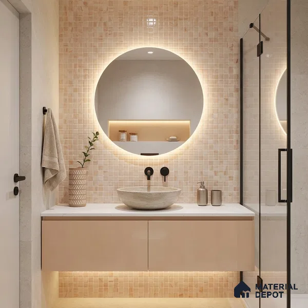 Mosaic Floor & Wall Tile TL 10707 | 327 x 327 mm (Chip Size 20x20 mm) Glossy Finish Glass Tile - 4 mm | Suitable For Outdoor, Swimming Pool Area