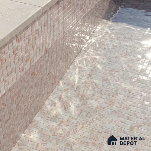 Mosaic Floor & Wall Tile TL 10707 | 327 x 327 mm (Chip Size 20x20 mm) Glossy Finish Glass Tile - 4 mm | Suitable For Outdoor, Swimming Pool Area