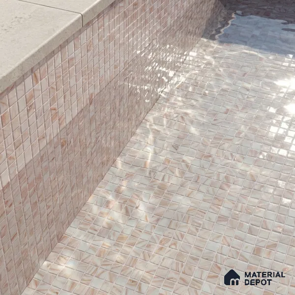 Mosaic Floor & Wall Tile TL 10707 | 327 x 327 mm (Chip Size 20x20 mm) Glossy Finish Glass Tile - 4 mm | Suitable For Outdoor, Swimming Pool Area