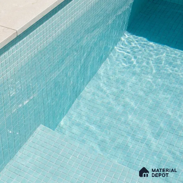 Mosaic Floor & Wall Tile TL 10708 B | 327 x 327 mm (Chip Size 20x20 mm) Glossy Finish Glass Tile - 4 mm | Suitable For Outdoor, Swimming Pool Area