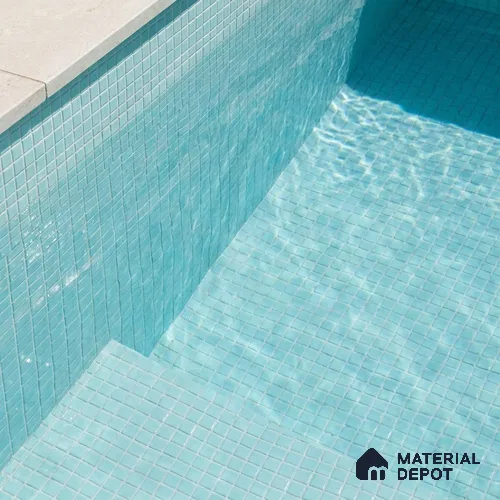 Mosaic Floor & Wall Tile TL 10708 B | 327 x 327 mm (Chip Size 20x20 mm) Glossy Finish Glass Tile - 4 mm | Suitable For Outdoor, Swimming Pool Area