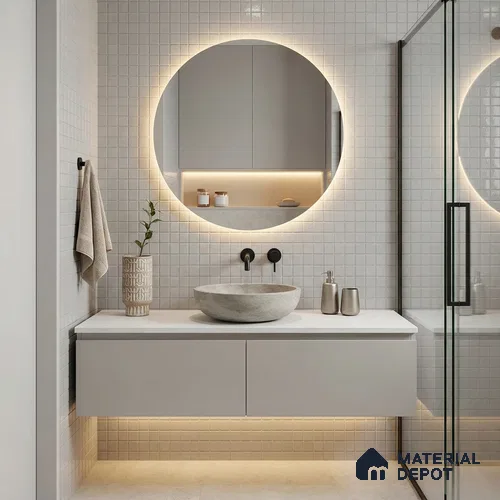 Mosaic Floor & Wall Tile TL 10708 D | 327 x 327 mm (Chip Size 20x20 mm) Glossy Finish Glass Tile - 4 mm | Suitable For Outdoor, Swimming Pool Area