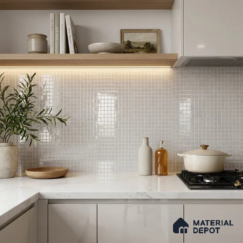 Mosaic Floor & Wall Tile TL 10708 G | 327 x 327 mm (Chip Size 20x20 mm) Glossy Finish Glass Tile - 4 mm | Suitable For Outdoor, Swimming Pool Area