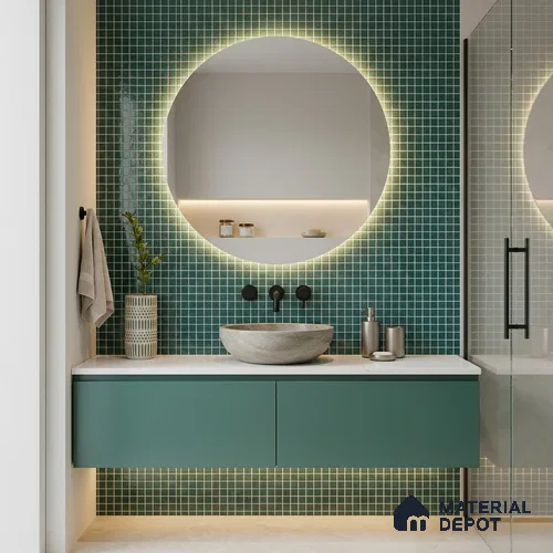 Mosaic Floor & Wall Tile TL 10708 I | 327 x 327 mm (Chip Size 20x20 mm) Glossy Finish Glass Tile - 4 mm | Suitable For Outdoor, Swimming Pool Area