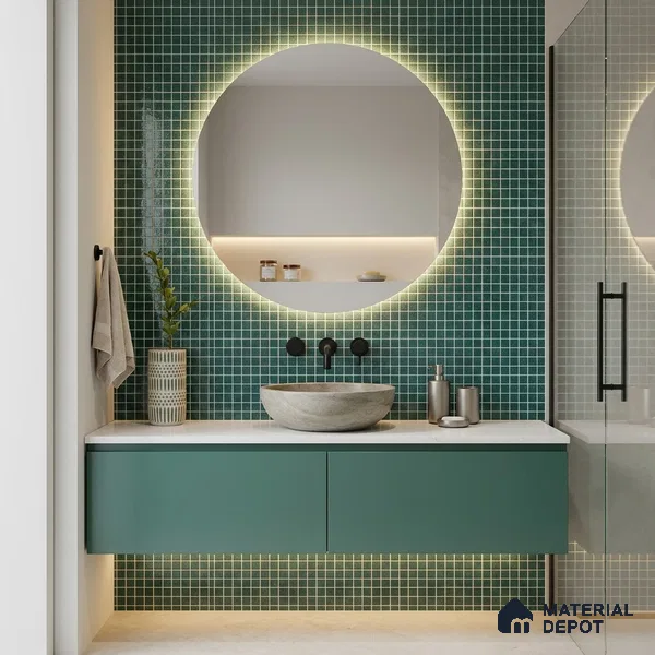Mosaic Floor & Wall Tile TL 10708 I | 327 x 327 mm (Chip Size 20x20 mm) Glossy Finish Glass Tile - 4 mm | Suitable For Outdoor, Swimming Pool Area