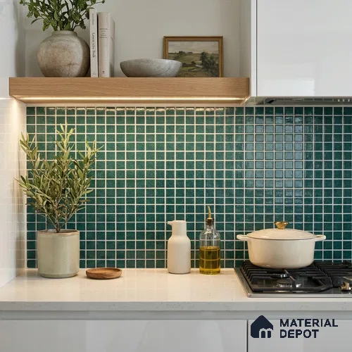 Mosaic Floor & Wall Tile TL 10708 I | 327 x 327 mm (Chip Size 20x20 mm) Glossy Finish Glass Tile - 4 mm | Suitable For Outdoor, Swimming Pool Area