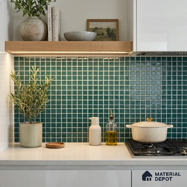Mosaic Floor & Wall Tile TL 10708 I | 327 x 327 mm (Chip Size 20x20 mm) Glossy Finish Glass Tile - 4 mm | Suitable For Outdoor, Swimming Pool Area