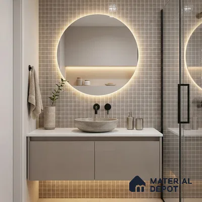 Mosaic Floor & Wall Tile TL 10708 J | 327 x 327 mm (Chip Size 20x20 mm) Glossy Finish Glass Tile - 4 mm | Suitable For Outdoor, Swimming Pool Area