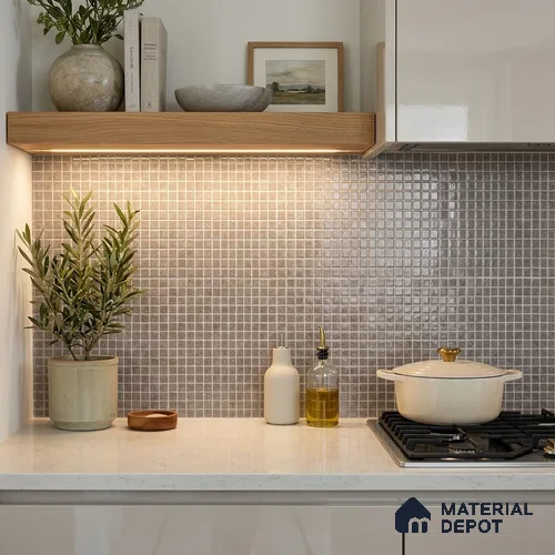 Mosaic Floor & Wall Tile TL 10708 J | 327 x 327 mm (Chip Size 20x20 mm) Glossy Finish Glass Tile - 4 mm | Suitable For Outdoor, Swimming Pool Area