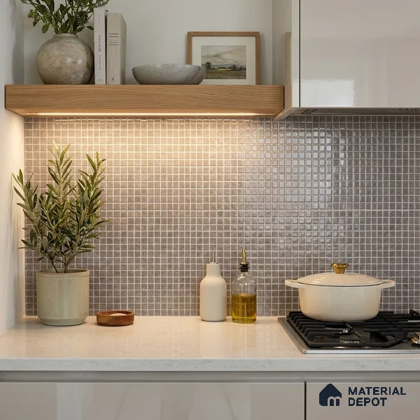 Mosaic Floor & Wall Tile TL 10708 J | 327 x 327 mm (Chip Size 20x20 mm) Glossy Finish Glass Tile - 4 mm | Suitable For Outdoor, Swimming Pool Area
