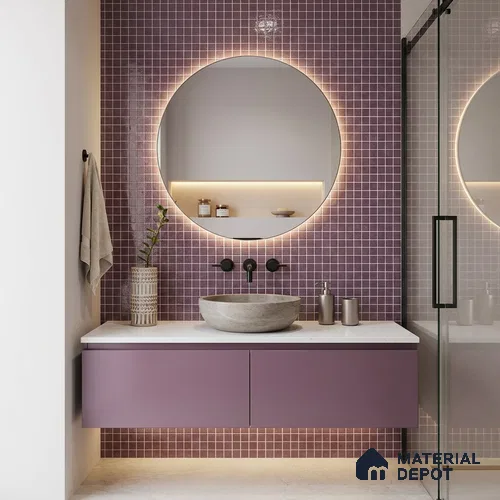 Mosaic Floor & Wall Tile TL 10708 L | 327 x 327 mm (Chip Size 20x20 mm) Glossy Finish Glass Tile - 4 mm | Suitable For Outdoor, Swimming Pool Area