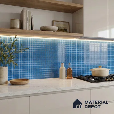 Mosaic Floor & Wall Tile TL 10708 N | 327 x 327 mm (Chip Size 20x20 mm) Glossy Finish Glass Tile - 4 mm | Suitable For Outdoor, Swimming Pool Area
