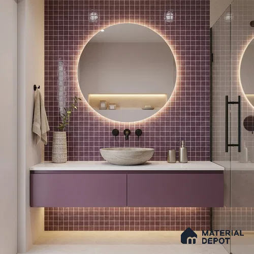 Mosaic Floor & Wall Tile TL 10708 O | 327 x 327 mm (Chip Size 20x20 mm) Glossy Finish Glass Tile - 4 mm | Suitable For Outdoor, Swimming Pool Area