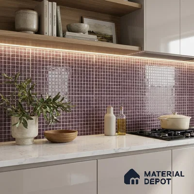 Mosaic Floor & Wall Tile TL 10708 O | 327 x 327 mm (Chip Size 20x20 mm) Glossy Finish Glass Tile - 4 mm | Suitable For Outdoor, Swimming Pool Area