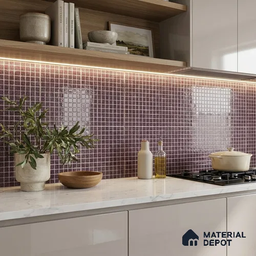 Mosaic Floor & Wall Tile TL 10708 O | 327 x 327 mm (Chip Size 20x20 mm) Glossy Finish Glass Tile - 4 mm | Suitable For Outdoor, Swimming Pool Area