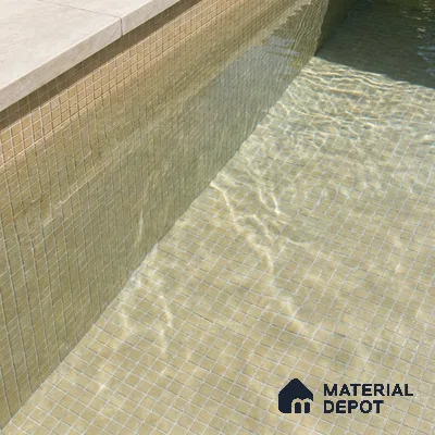 Mosaic Floor & Wall Tile TL 10708 Q | 327 x 327 mm (Chip Size 20x20 mm) Glossy Finish Glass Tile - 4 mm | Suitable For Outdoor, Swimming Pool Area