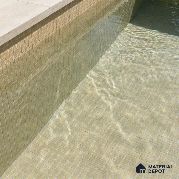 Mosaic Floor & Wall Tile TL 10708 Q | 327 x 327 mm (Chip Size 20x20 mm) Glossy Finish Glass Tile - 4 mm | Suitable For Outdoor, Swimming Pool Area
