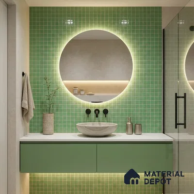 Mosaic Floor & Wall Tile TL 10708 R | 327 x 327 mm (Chip Size 20x20 mm) Glossy Finish Glass Tile - 4 mm | Suitable For Outdoor, Swimming Pool Area