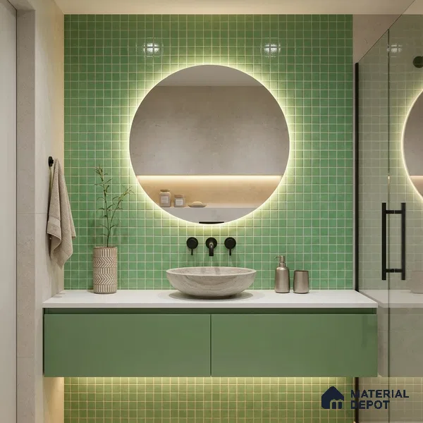 Mosaic Floor & Wall Tile TL 10708 R | 327 x 327 mm (Chip Size 20x20 mm) Glossy Finish Glass Tile - 4 mm | Suitable For Outdoor, Swimming Pool Area