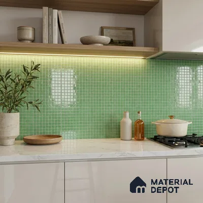Mosaic Floor & Wall Tile TL 10708 R | 327 x 327 mm (Chip Size 20x20 mm) Glossy Finish Glass Tile - 4 mm | Suitable For Outdoor, Swimming Pool Area
