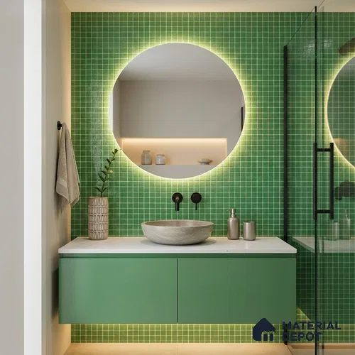 Mosaic Floor & Wall Tile TL 10708 T | 327 x 327 mm (Chip Size 20x20 mm) Glossy Finish Glass Tile - 4 mm | Suitable For Outdoor, Swimming Pool Area