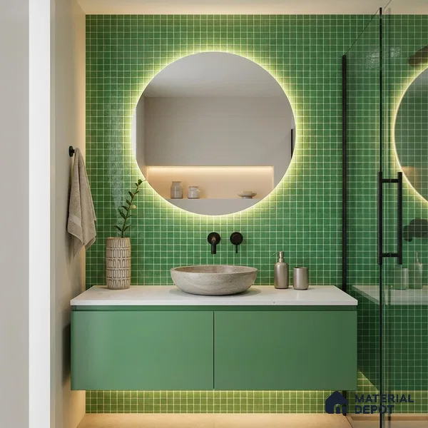Mosaic Floor & Wall Tile TL 10708 T | 327 x 327 mm (Chip Size 20x20 mm) Glossy Finish Glass Tile - 4 mm | Suitable For Outdoor, Swimming Pool Area