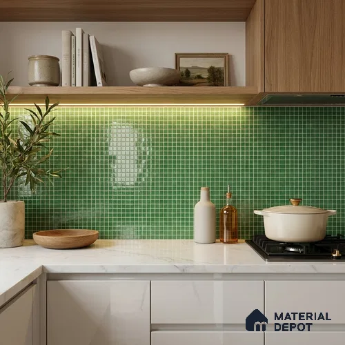 Mosaic Floor & Wall Tile TL 10708 T | 327 x 327 mm (Chip Size 20x20 mm) Glossy Finish Glass Tile - 4 mm | Suitable For Outdoor, Swimming Pool Area