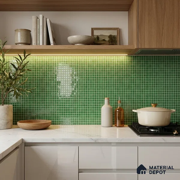 Mosaic Floor & Wall Tile TL 10708 T | 327 x 327 mm (Chip Size 20x20 mm) Glossy Finish Glass Tile - 4 mm | Suitable For Outdoor, Swimming Pool Area