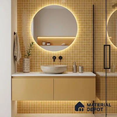 Mosaic Floor & Wall Tile TL 10708 U | 327 x 327 mm (Chip Size 20x20 mm) Glossy Finish Glass Tile - 4 mm | Suitable For Outdoor, Swimming Pool Area