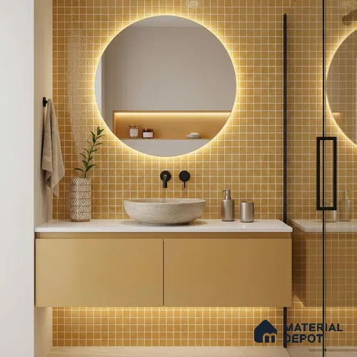 Mosaic Floor & Wall Tile TL 10708 U | 327 x 327 mm (Chip Size 20x20 mm) Glossy Finish Glass Tile - 4 mm | Suitable For Outdoor, Swimming Pool Area