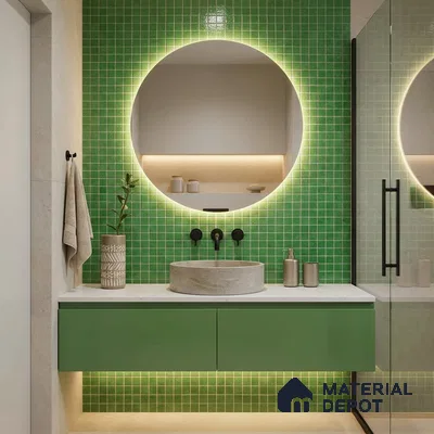 Mosaic Floor & Wall Tile TL 10708 V | 327 x 327 mm (Chip Size 20x20 mm) Glossy Finish Glass Tile - 4 mm | Suitable For Outdoor, Swimming Pool Area