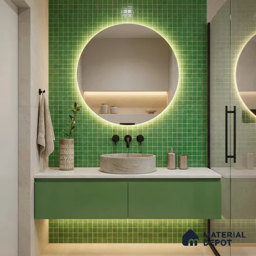 Mosaic Floor & Wall Tile TL 10708 V | 327 x 327 mm (Chip Size 20x20 mm) Glossy Finish Glass Tile - 4 mm | Suitable For Outdoor, Swimming Pool Area