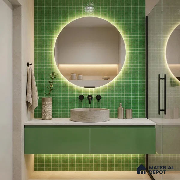 Mosaic Floor & Wall Tile TL 10708 V | 327 x 327 mm (Chip Size 20x20 mm) Glossy Finish Glass Tile - 4 mm | Suitable For Outdoor, Swimming Pool Area