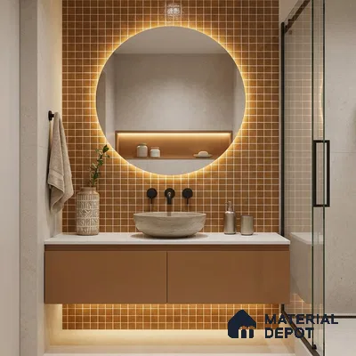 Mosaic Floor & Wall Tile TL 10708 W | 327 x 327 mm (Chip Size 20x20 mm) Glossy Finish Glass Tile - 4 mm | Suitable For Outdoor, Swimming Pool Area