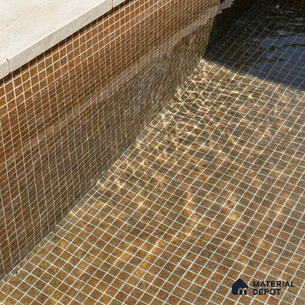 Mosaic Floor & Wall Tile TL 10708 W | 327 x 327 mm (Chip Size 20x20 mm) Glossy Finish Glass Tile - 4 mm | Suitable For Outdoor, Swimming Pool Area