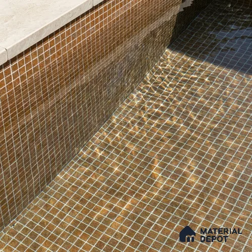 Mosaic Floor & Wall Tile TL 10708 W | 327 x 327 mm (Chip Size 20x20 mm) Glossy Finish Glass Tile - 4 mm | Suitable For Outdoor, Swimming Pool Area