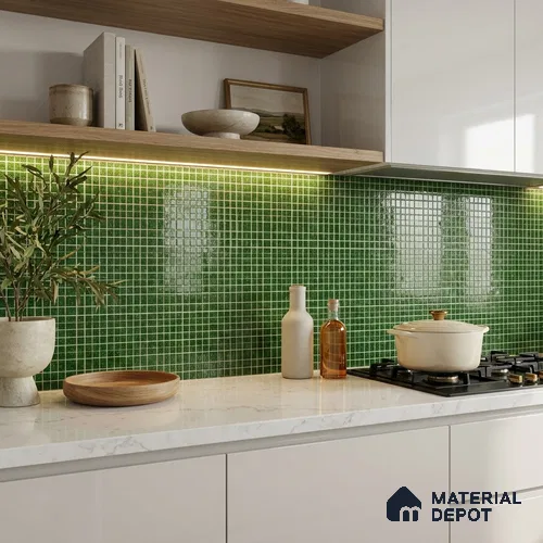 Mosaic Floor & Wall Tile TL 10708 X | 327 x 327 mm (Chip Size 20x20 mm) Glossy Finish Glass Tile - 4 mm | Suitable For Outdoor, Swimming Pool Area