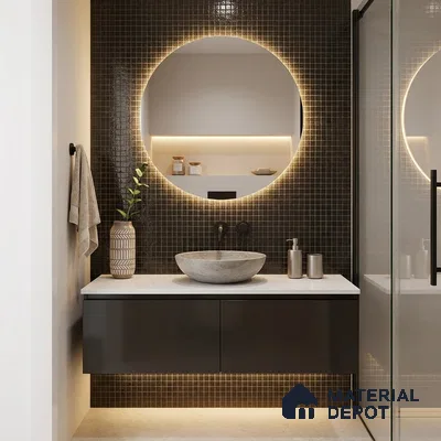 Mosaic Floor & Wall Tile TL 10708 Y | 327 x 327 mm (Chip Size 20x20 mm) Glossy Finish Glass Tile - 4 mm | Suitable For Outdoor, Swimming Pool Area