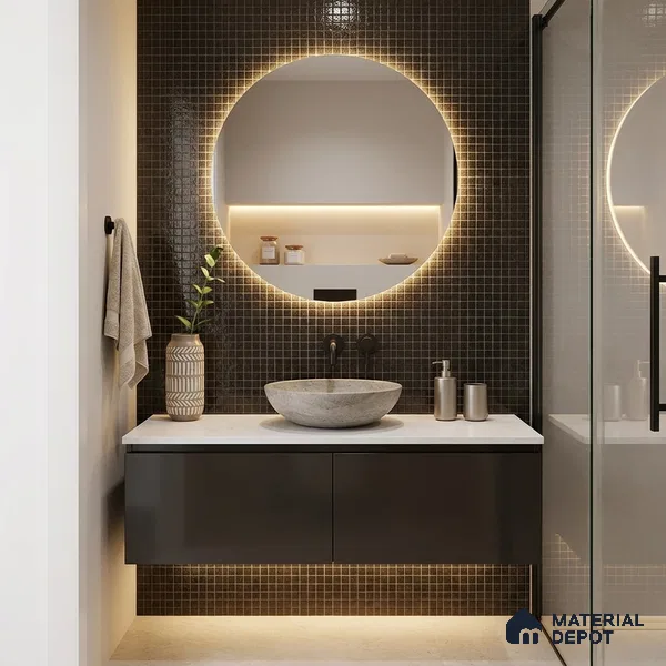 Mosaic Floor & Wall Tile TL 10708 Y | 327 x 327 mm (Chip Size 20x20 mm) Glossy Finish Glass Tile - 4 mm | Suitable For Outdoor, Swimming Pool Area