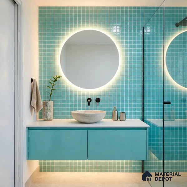Mosaic Floor & Wall Tile TL 10708 Z | 327 x 327 mm (Chip Size 20x20 mm) Glossy Finish Glass Tile - 4 mm | Suitable For Outdoor, Swimming Pool Area