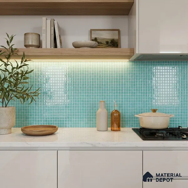 Mosaic Floor & Wall Tile TL 10708 Z | 327 x 327 mm (Chip Size 20x20 mm) Glossy Finish Glass Tile - 4 mm | Suitable For Outdoor, Swimming Pool Area
