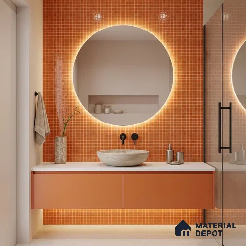 Mosaic Floor & Wall Tile TL 10709 B | 327 x 327 mm (Chip Size 20x20 mm) Glossy Finish Glass Tile - 4 mm | Suitable For Outdoor, Swimming Pool Area