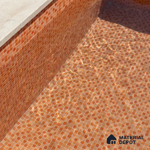 Mosaic Floor & Wall Tile TL 10709 B | 327 x 327 mm (Chip Size 20x20 mm) Glossy Finish Glass Tile - 4 mm | Suitable For Outdoor, Swimming Pool Area