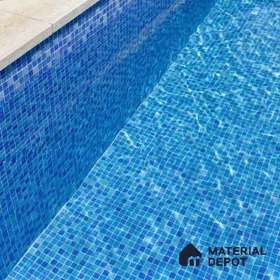 Mosaic Floor & Wall Tile TL 10709 | 327 x 327 mm (Chip Size 20x20 mm) Glossy Finish Glass Tile - 4 mm | Suitable For Outdoor, Swimming Pool Area